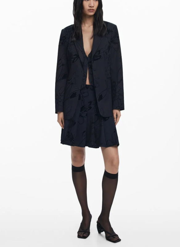 Desigual Blazer with Velvet Details