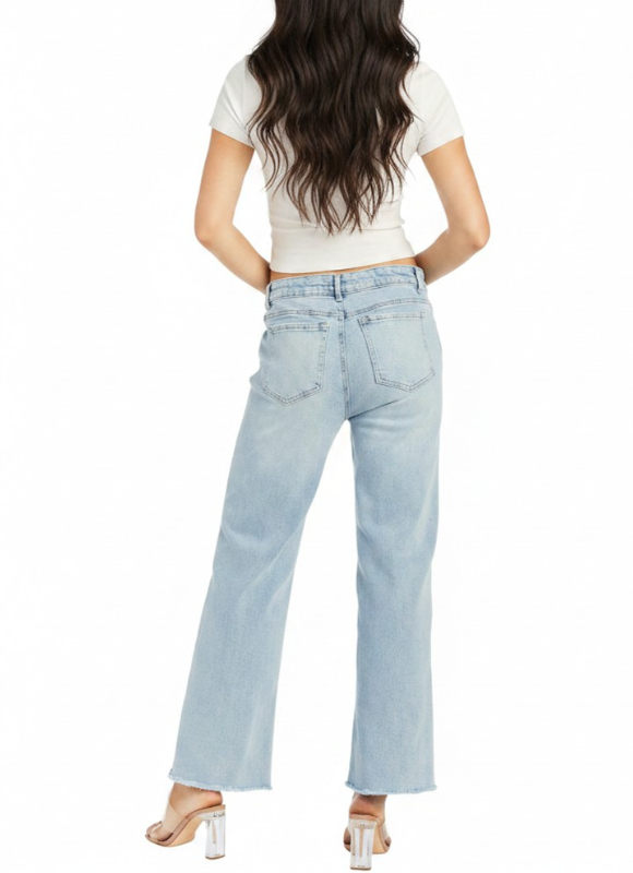 Tractr Rhinestone & Pearls Straight Leg Jean