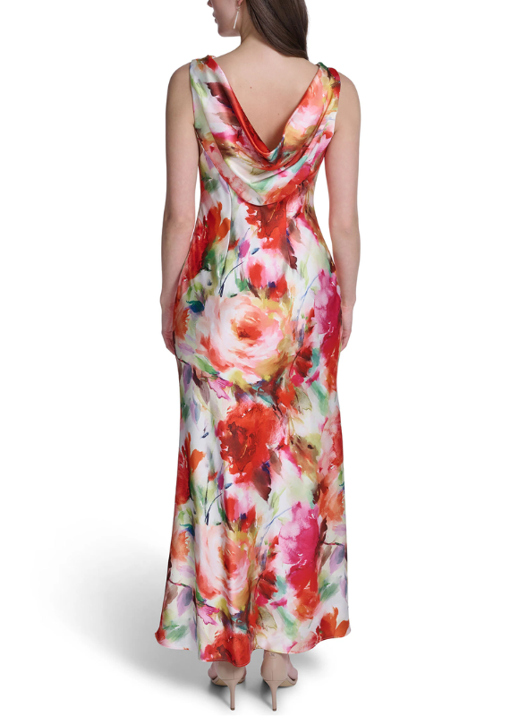 Eliza J Watercolor Floral Satiny Grown