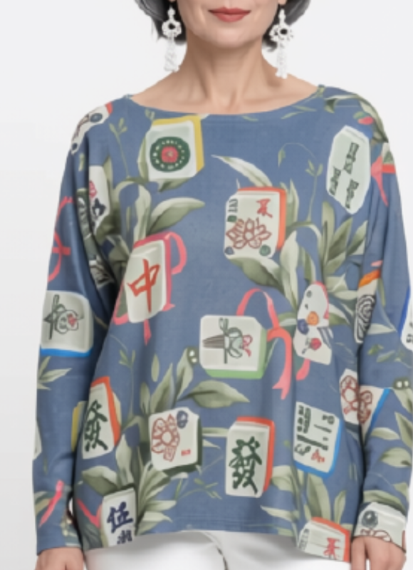 Cento Uno Lightweight Sweater with Mahjong Detail