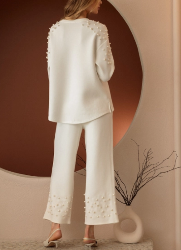 JOH Apparel Fiona & Faith French Scuba Pearl Top and Pant Set
