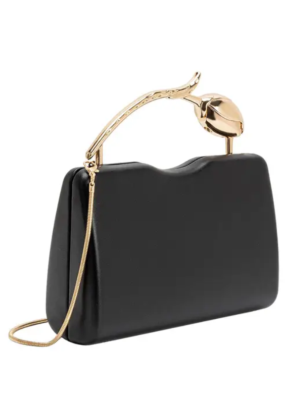 Melie Bianco Belle Black Vegan Leather Top Handle Bag