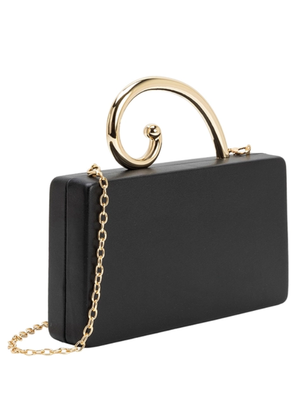 Melie Bianco Raya Black Vegan Leather Crossbody Bag