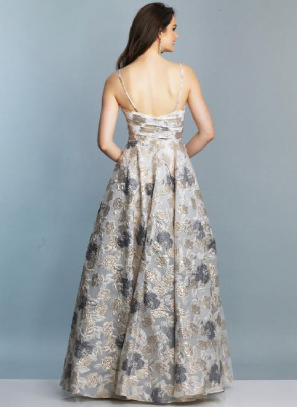 Dave & Johnny Printed Ball Gown