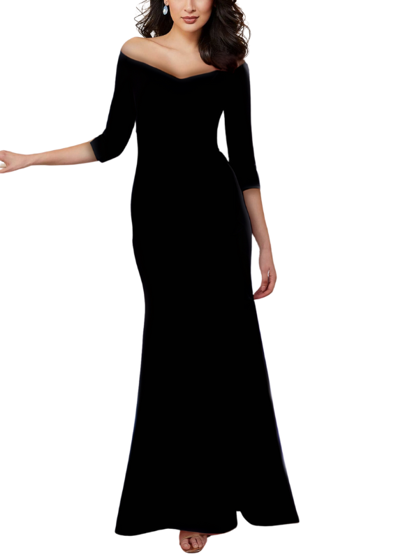 MGNY By Morilee Fit and Flare Ruffled Jersey Evening Gown