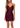 La Femme Short Jersey Dress With Ruching and Low Neckline