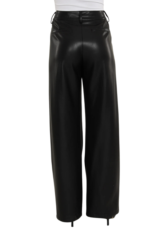 Dolce Cabo Faux Leather Wide Leg Trouser Pants