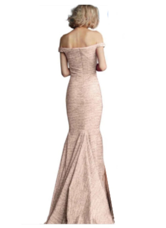 Jovani Sugar Glitter Off The Shoulder Mermaid Gown