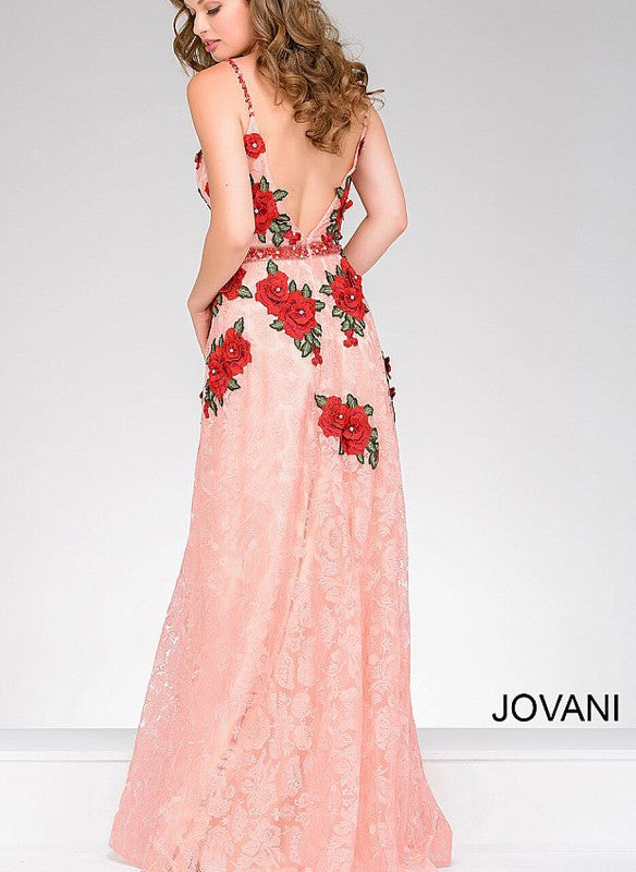 Jovani Floral Applique Gown
