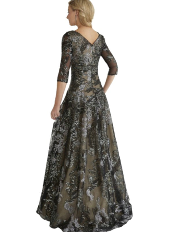 Christina Wu Printed Floral Tulle Gown
