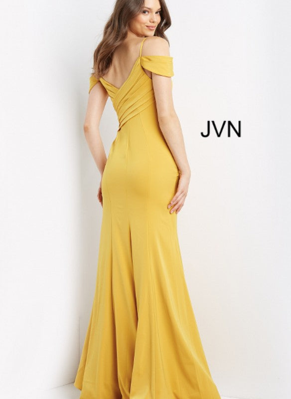 Jovani Off the Shoulder High Slit Gown