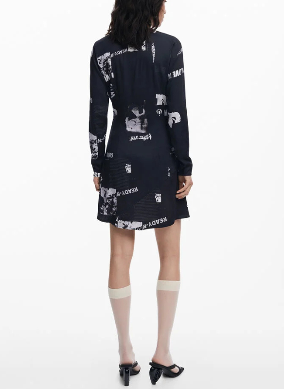 Desigual Short Newspaper Dress