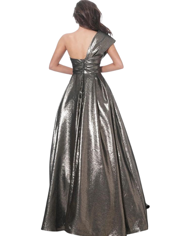 Jovani Metallic One Shoulder Ball Gown