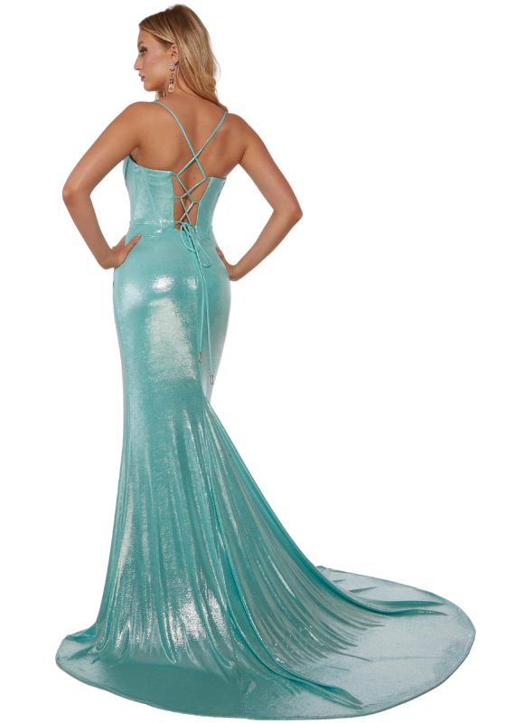 Alyce Paris Gown With Sweetheart/Cowl Neckline And Strappy Back