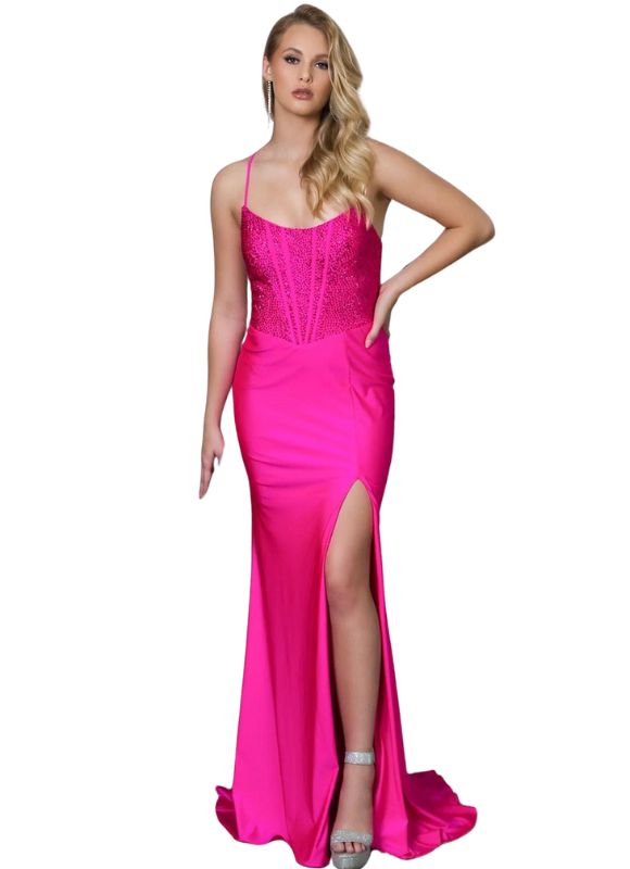 Faviana Corsett Gown With Hotfix Rhinestones