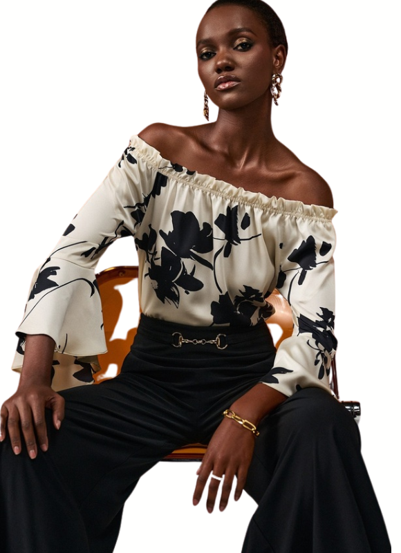 Joseph Ribkoff Off-Shoulder Floral Top
