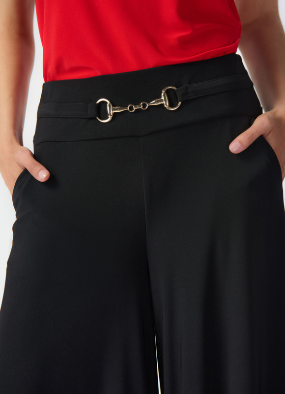 Joseph Ribkoff Hardware Detail Wide Leg Pants
