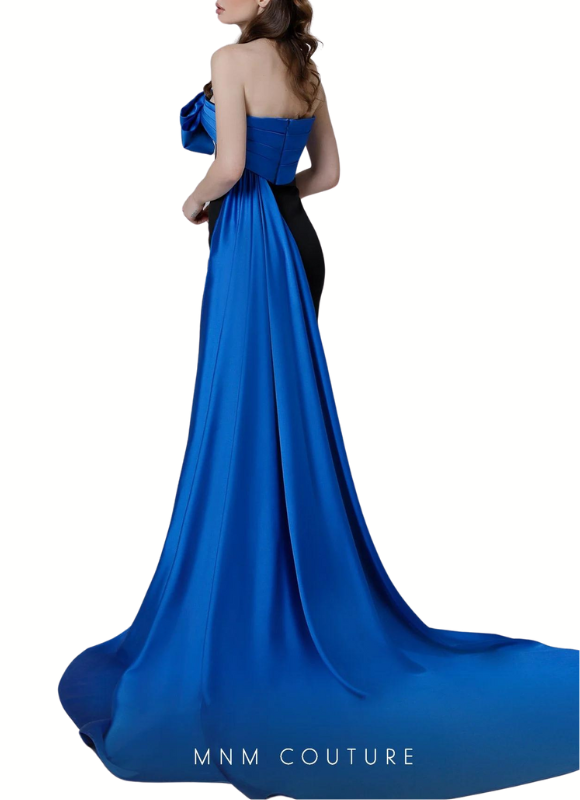 MNM Couture Strapless Gown With Side Sash