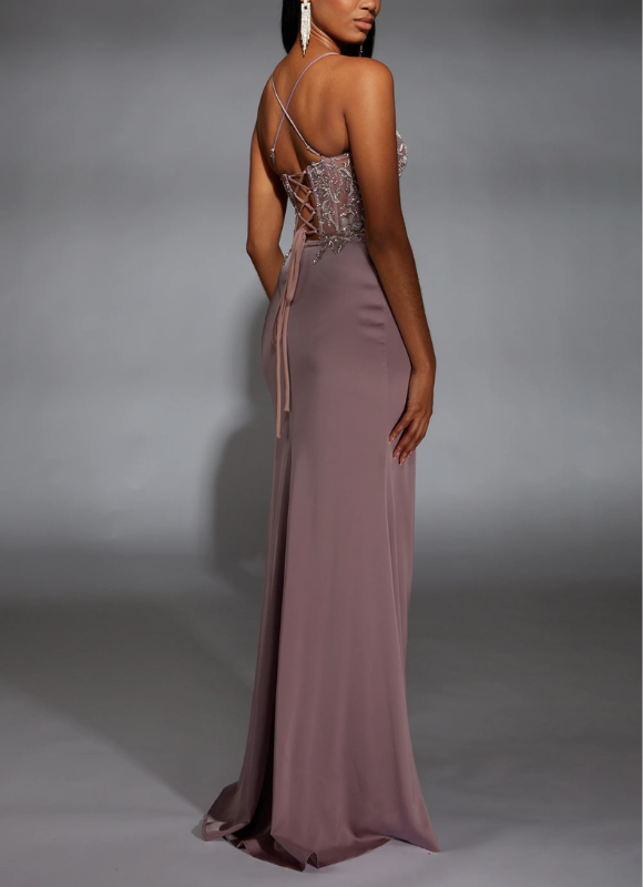 Alyce Paris Long Dress With Embellished Bodice