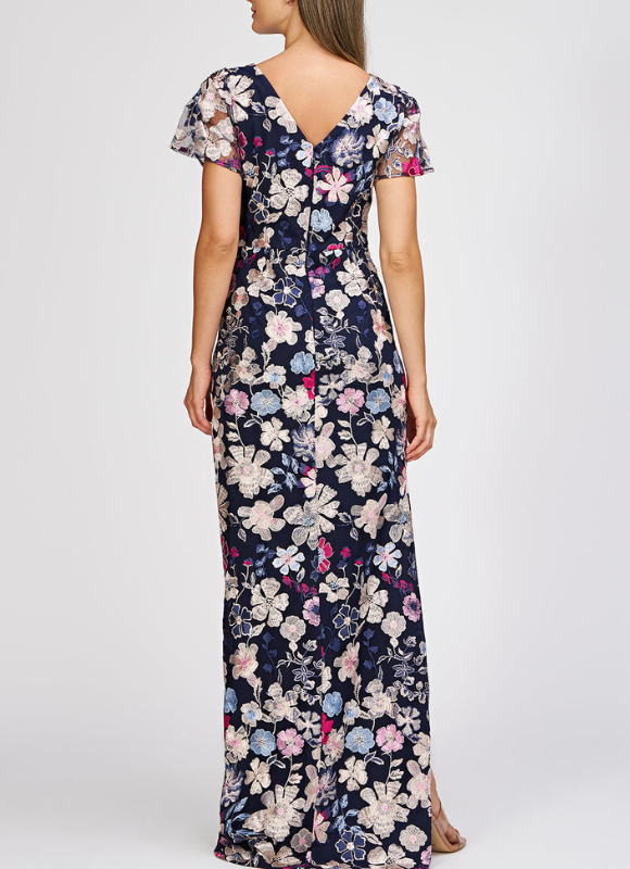 JS Collections Magnolia Pleat-Sleeve Gown