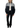 Gracia Zip-Front Crew Neck Spliced Denim Cropped Jacket
