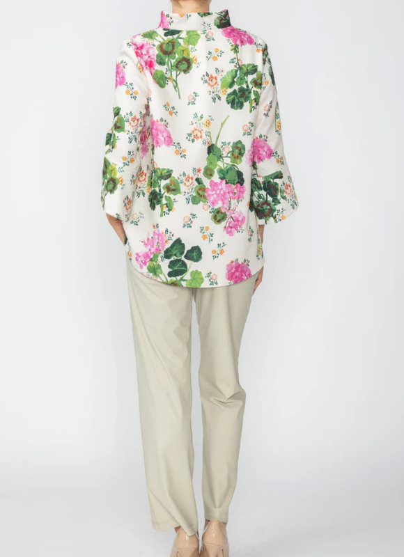 IC Collection Floral Bell Sleeve Top