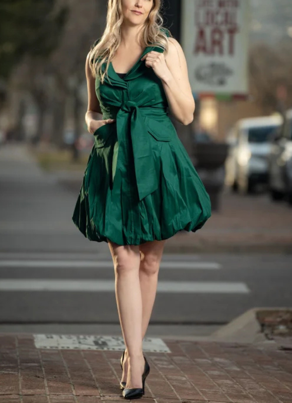 Samuel Dong Wired Collar Bubble Dress