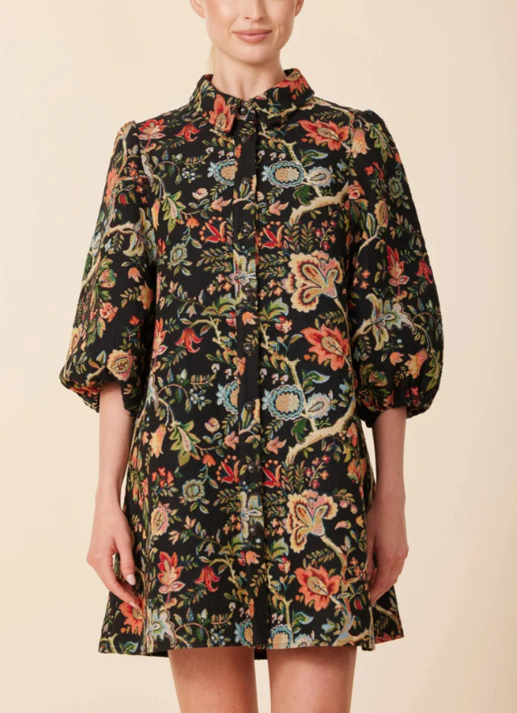 Dolce Cabo Black Floral Tapestry Dress