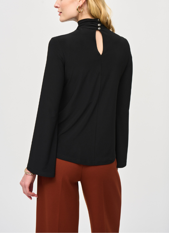 Joseph Ribkoff Minimalist High-neck Keyhole Top