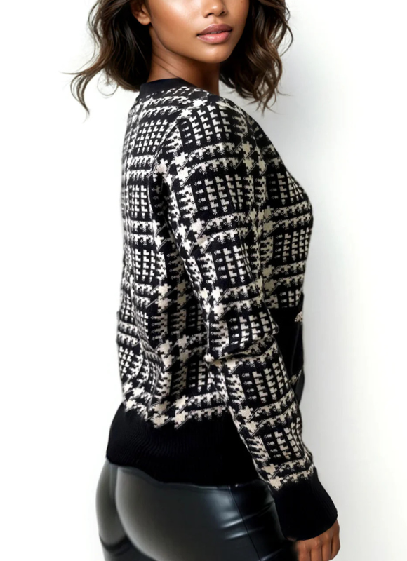 N by Nancy Plaid Cardigan Sweater