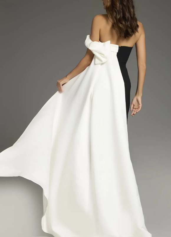 Jovani One-Shoulder Cape Gown with Elegant Bodice