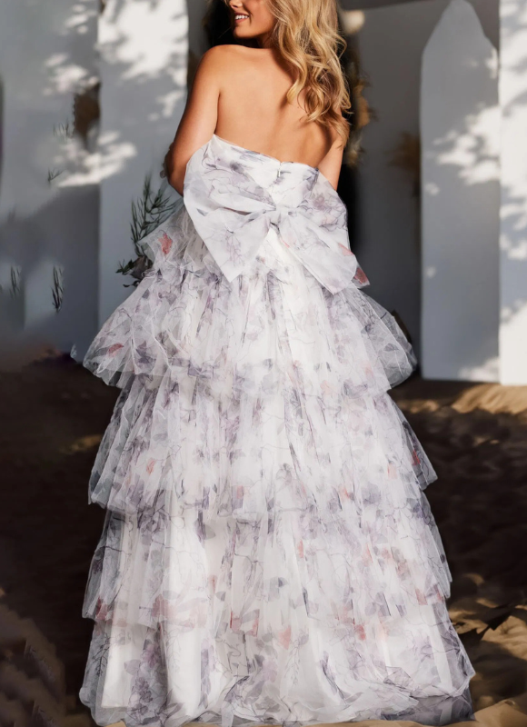 Jovani Print Layered Ball Gown