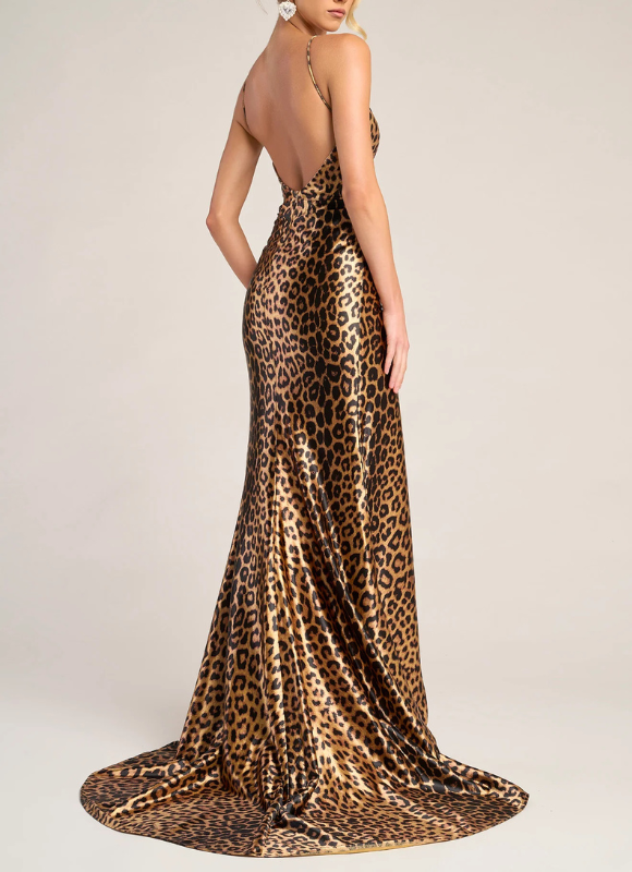 Portia & Scarlett Leopard Print Halter Dress
