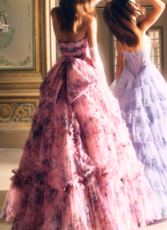 Alyce Paris Strapless Floral Ball Gown