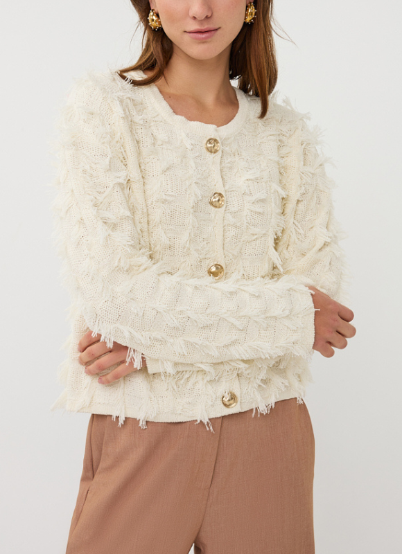 Esqualo Textured Button Down Cardigan