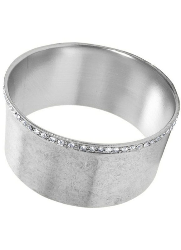 Karine Sultan Cuff With Crystal Banded Accent