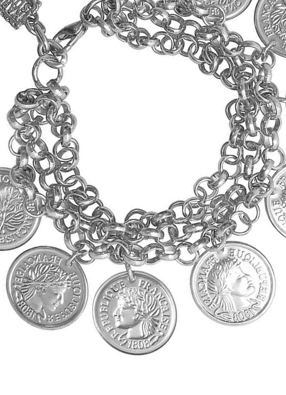 Karine Sultan French Coin 3 Link Bracelet