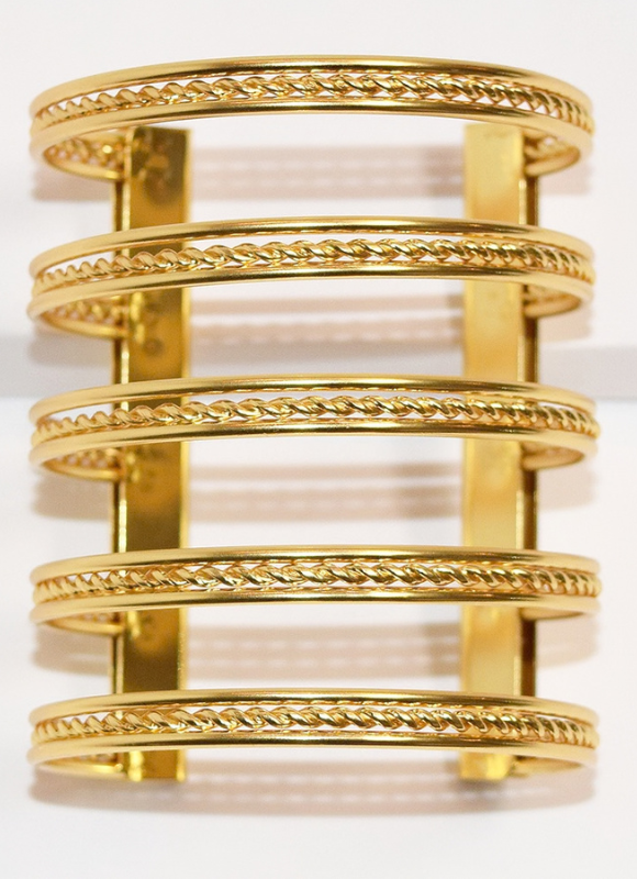 Karine Sultan 5 Row Cuff Bracelet