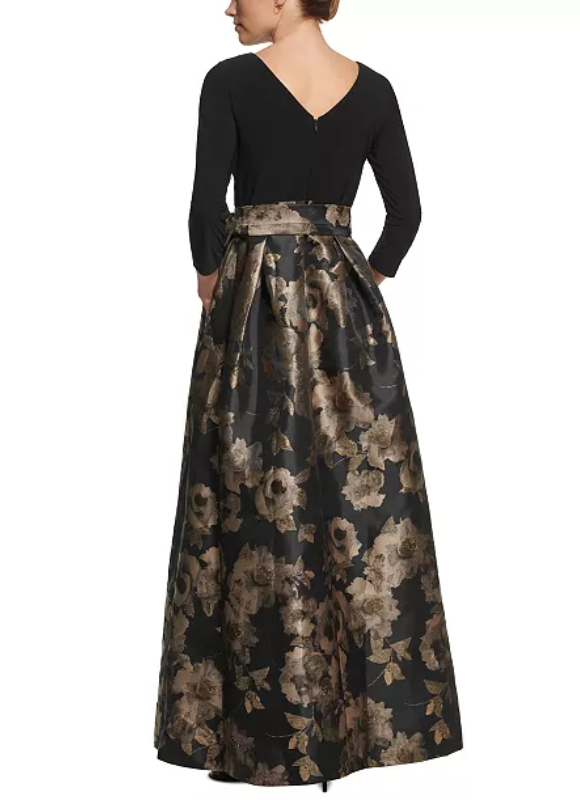 Jessica Howard Metallic-Jacquard Skirt Dress