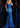 Jovani Blue Embellished Sheath Spaghetti Strap Dress