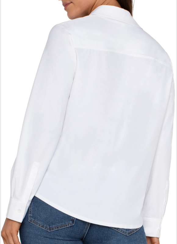 Liverpool Long Sleeve Button Front Knit Shirt