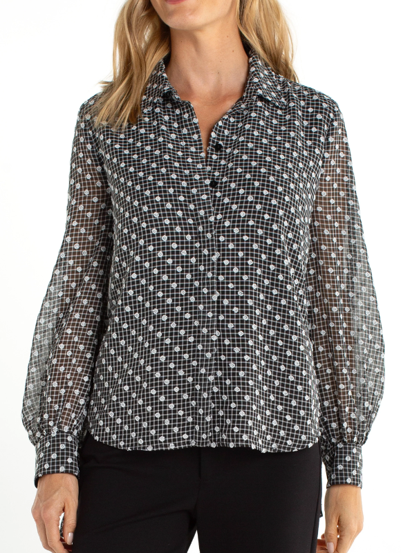 Liverpool Long Sleeve Woven Blouse With Sleeve Tie