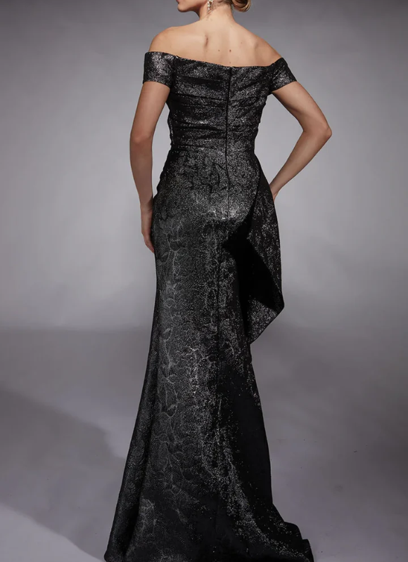 Alyce Paris Off The Shoulder Fold Over Sheath Gown