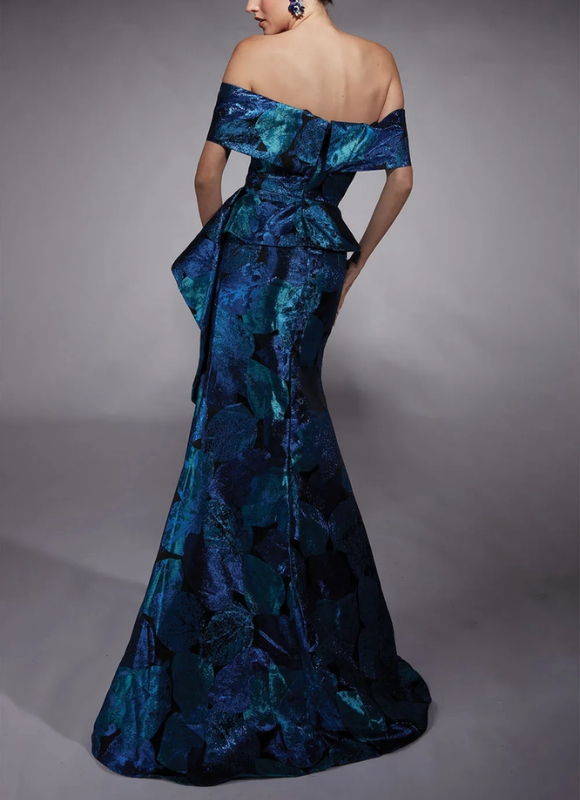 Alyce Paris Off The Shoulder Ruffle Gown