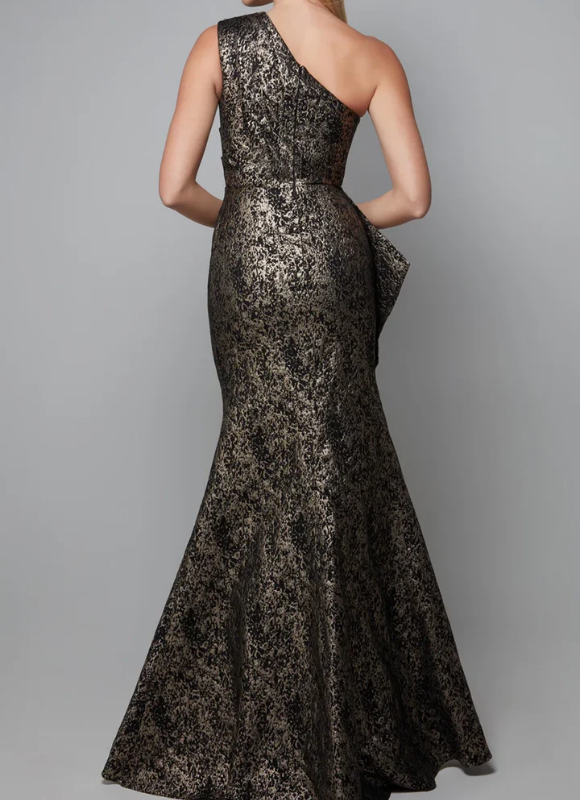 Alyce Paris One Shoulder Ruffle Mermaid Dress