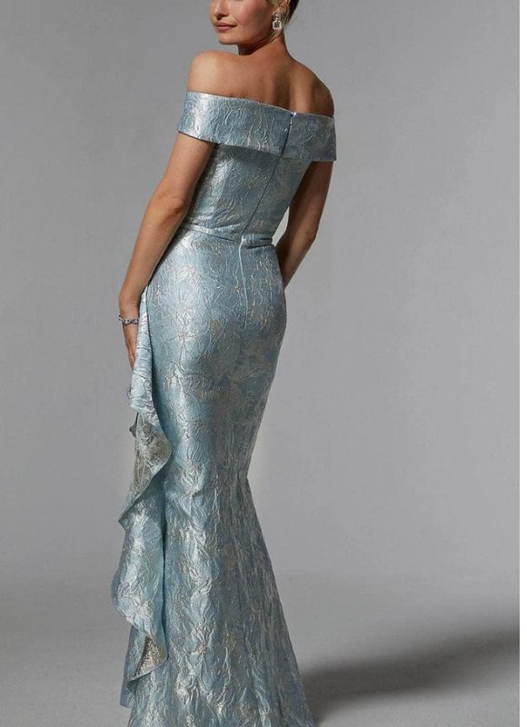 MGNY Metallic Jacquard Evening Dress