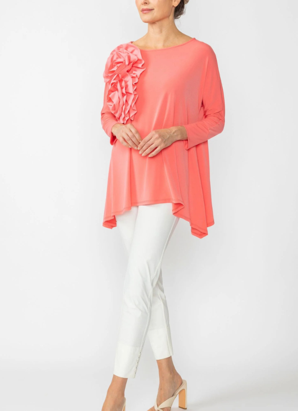 IC Collection Boat Neck Top With Rosettes