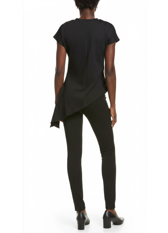 Gracia Cap Sleeve Asymmetric Cut Ruched-Side Top