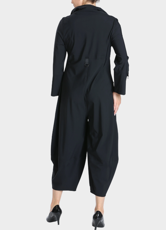 IC Collection Zip-Up Front Cropped Long Sleeve Jumpsuit