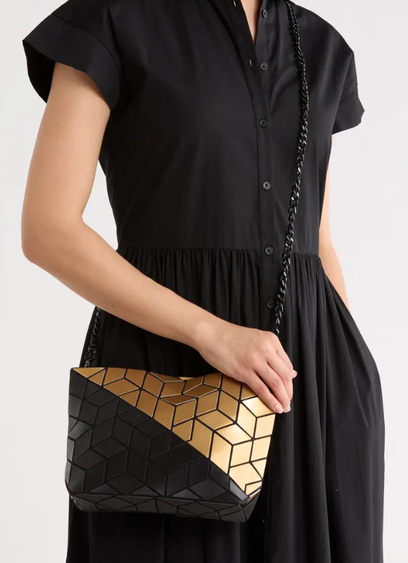 Patrizia Luca Diagonal Two Tone Geo Clutch